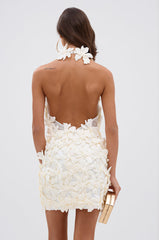 ASHLEY FLORAL MINI DRESS IN WHITE