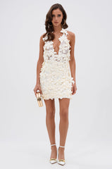 ASHLEY FLORAL MINI DRESS IN WHITE