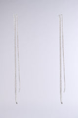 DRIP SEASON LONG DANGLE RHINESTONE EARRING