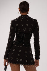 ALL OVER PIERCING BLAZER DRESS