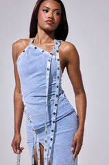 COOLER THAN YOU DENIM MIDI DRESS