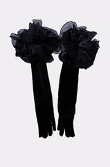 AT THE GALA BLACK VELVET GLOVES