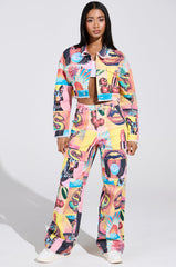 ELECTRIC PRINTED DENIM JACKET