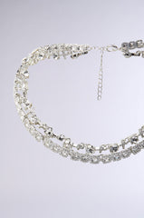 BLING RING NECKLACE IN SILVER