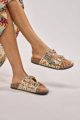 AZALEA WANG BAYLEAVES GOLD EMBELLISHED SANDAL