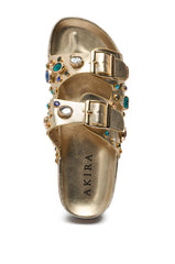AZALEA WANG BAYLEAVES GOLD EMBELLISHED SANDAL