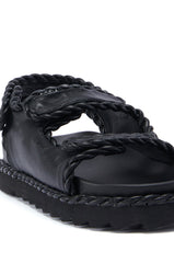 CAPE COD BLACK BRAIDED SANDAL