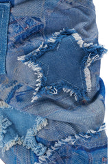 AZALEA WANG CHAITRA DENIM OPEN TOE BOOT