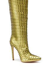 AZALEA WANG CHOLENA GOLD STILETTO BOOT