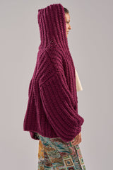 COZY CROCHET HOODED CARDIGAN