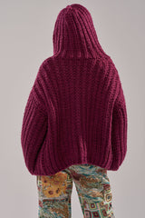 COZY CROCHET HOODED CARDIGAN