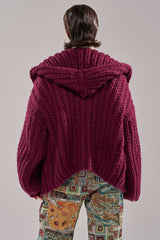 COZY CROCHET HOODED CARDIGAN
