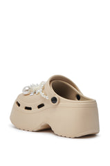 AZALEA WANG DAVIES BEIGE EMBELLISHED FLAT