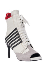 AZALEA WANG EOWYN WHITE MULTI OPEN TOE STILETTO BOOTIE