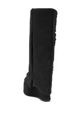 AZALEA WANG FRANKEYE BLACK WEDGE BOOT