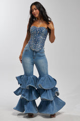 DRIPPED OUT RHINESTONE CORSET