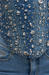 DRIPPED OUT RHINESTONE CORSET
