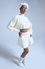 CUDDLE UP FUZZY CROPPED SWEATER IN IVORY
