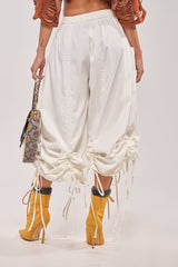 DRAMA RUCHED JOGGER IN WHITE