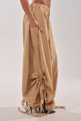 DRAMA RUCHED JOGGER IN KHAKI