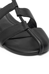 AZALEA WANG ICHIRO BLACK PEEP TOE FLAT