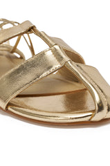 AZALEA WANG ICHIRO GOLD PEEP TOE FLAT