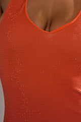 DUSK TILL DAWN RHINESTONE MIDI DRESS IN ORANGE