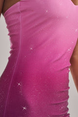 DUSK TILL DAWN RHINESTONE MINI DRESS IN PINK