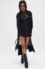 DIXIE SHREDDED MINI DRESS