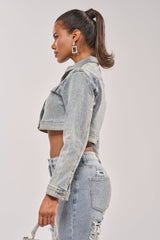 DAZED RHINESTONE DENIM JACKET