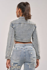 DAZED RHINESTONE DENIM JACKET