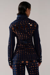 DISCO BABE DENIM BUTTON DOWN