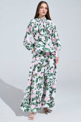 DIANE FLORAL WIDE LEG RUFFLE PANT