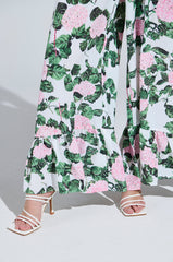 DIANE FLORAL WIDE LEG RUFFLE PANT