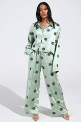 DREAMS COMING TRUE SATIN BUTTON DOWN TOP