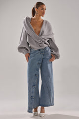 CRAZY FOR YOU CROSS FRONT SWEATER
