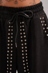 ASHLEY STUDDED WIDE LEG JOGGER