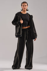 ASHLEY STUDDED WIDE LEG JOGGER