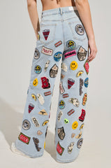 AUSTIN WIDE LEG PATCH DENIM