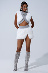 COZY VIBES FUR CARDIGAN