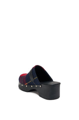 AZALEA WANG LATIFAH RED PLAID CHUNKY HEEL MULE