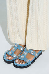 AZALEA WANG LUCINEA DENIM RHINESTONE SANDAL
