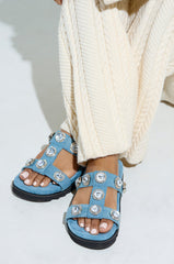 AZALEA WANG LUCINEA DENIM RHINESTONE SANDAL