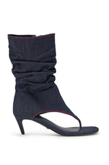 AZALEA WANG NIAMH DENIM GLADIATOR KITTEN HEEL SANDAL