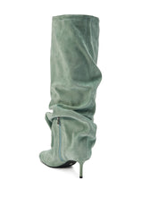 AZALEA WANG RANDALL SAGE FAUX SUEDE STILETTO BOOT