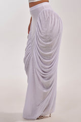 DREAMY RUCHED SKIRT IN WHITE