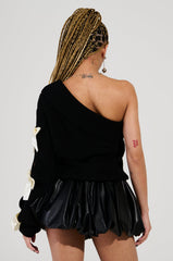 COQUETTE CHIC CHUNKY SWEATER IN BLACK