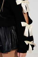 COQUETTE CHIC CHUNKY SWEATER IN BLACK
