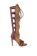 AZALEA WANG SHAI PLUM MULTI GLADIATOR SANDAL