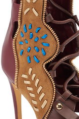 AZALEA WANG SHAI PLUM MULTI GLADIATOR SANDAL